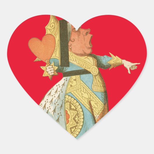 Alice im Wunderland - Königin des Herzens Herz-Aufkleber (Vorderseite)