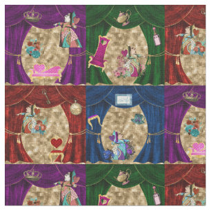 Alice im Wunderland Königin des Herzens im Theate Stoff