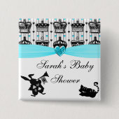 Alice im Wunderland-königliche Kronen-Baby-Dusche Button (Vorderseite)