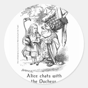 Alice im Wunderland Kunstaufkleber in 2 Größen Runder Aufkleber