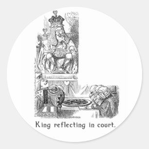 Alice im Wunderland Kunstaufkleber in 2 Größen Runder Aufkleber