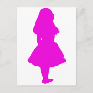 Alice im Wunderland Lachs Fuschia Pink Postkarte