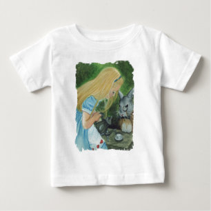Alice im Wunderland-langer Hülsen-Kleinkind-T - Baby T-shirt