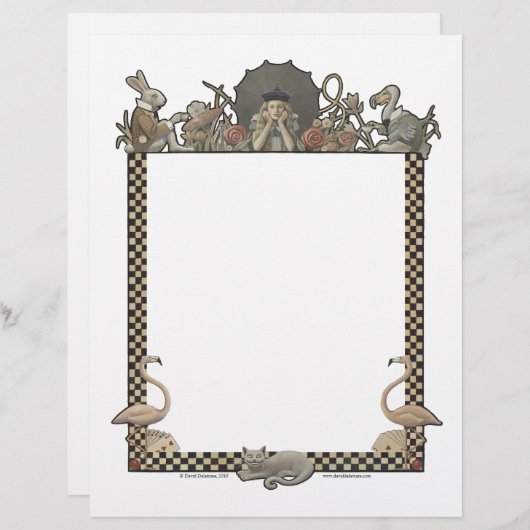 Alice im Wunderland-leerer Briefkopf durch (Vorne/Hinten)