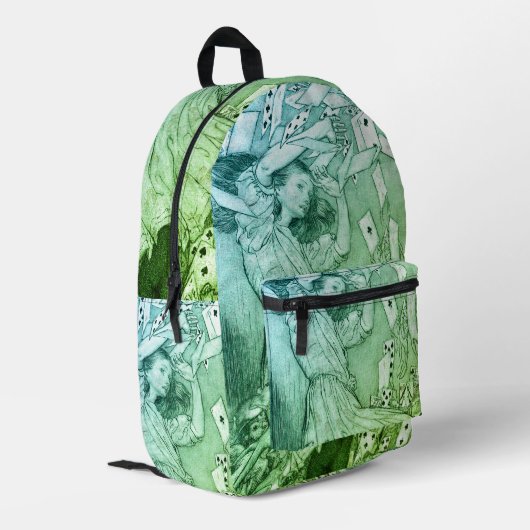 Alice im Wunderland Lewis Carroll Rackham Bedruckter Rucksack (Rückseitige Ecke links)