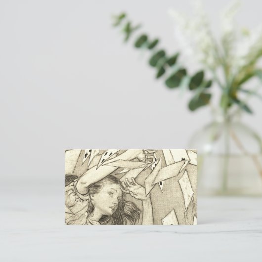 Alice im Wunderland Lewis Carroll Rackham Visitenkarte (Stehend Vorderseite)