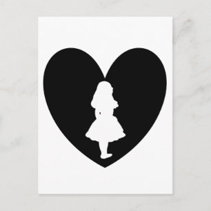 Alice im Wunderland Liebe in Schwarz & Weiß Postkarte