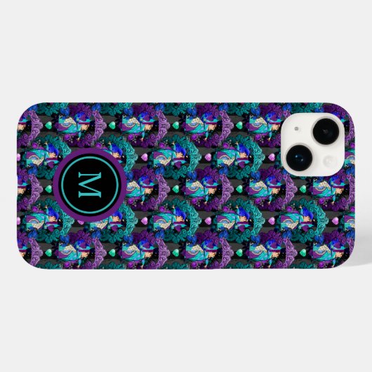 Alice im Wunderland Lila Aquamarine Herzkönigin Case-Mate iPhone Hülle (Rückseite (Horizontal))