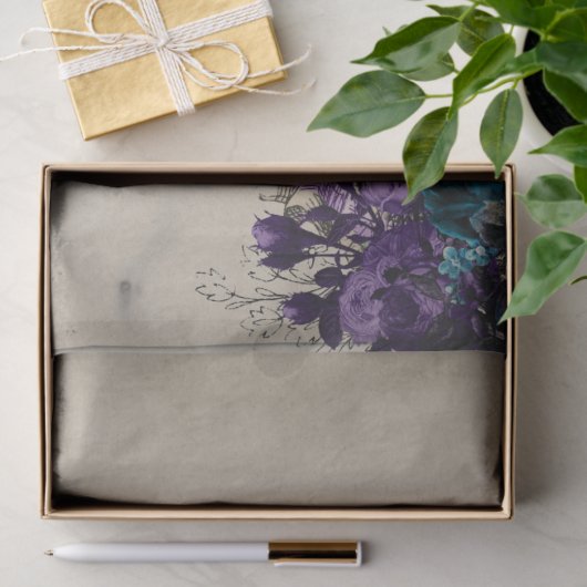 Alice im Wunderland Lila Blumendekoupage Seidenpapier (Geschenk)