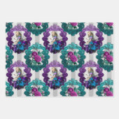 Alice im Wunderland Lila Grüne Rahmen Geschenkpapier Set (Vorderseite 2)