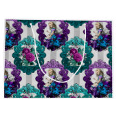 Alice im Wunderland Lila Grüne Rahmen Große Geschenktüte (Rückseite)