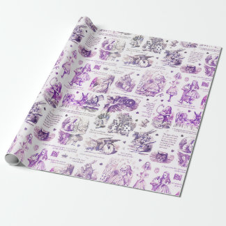 Alice im Wunderland Lila Toile Quotes Geschenkpapier