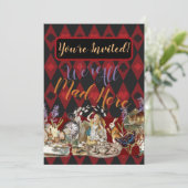 Alice im Wunderland Mad Cheshire Cat Einladung (Stehend Vorderseite)