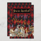 Alice im Wunderland Mad Cheshire Cat Einladung (Vorne/Hinten)