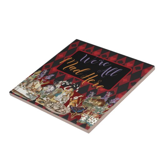 Alice im Wunderland Mad Cheshire Cat Fliese (Seite)