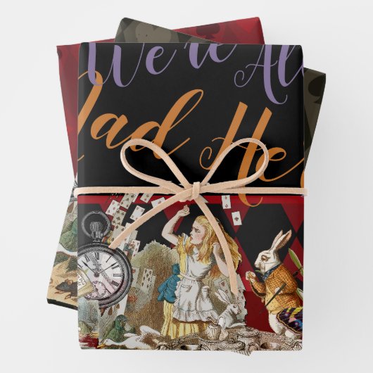 Alice im Wunderland Mad Cheshire Cat Geschenkpapier Set (Beispiel)
