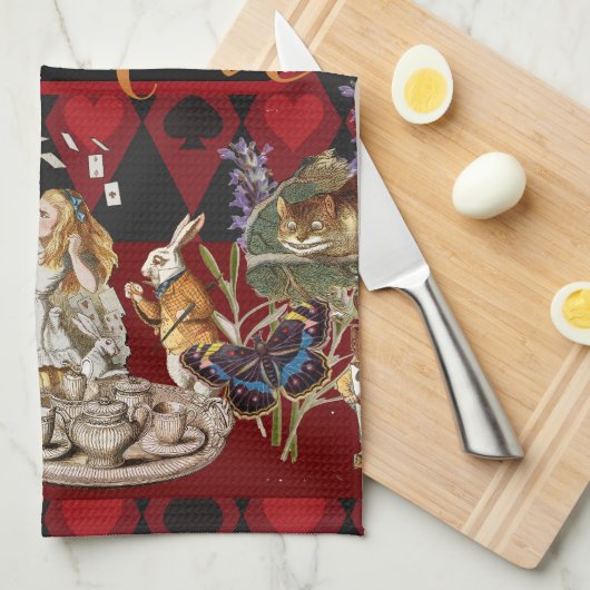 Alice im Wunderland Mad Cheshire Cat Geschirrtuch (Viertel Falte)