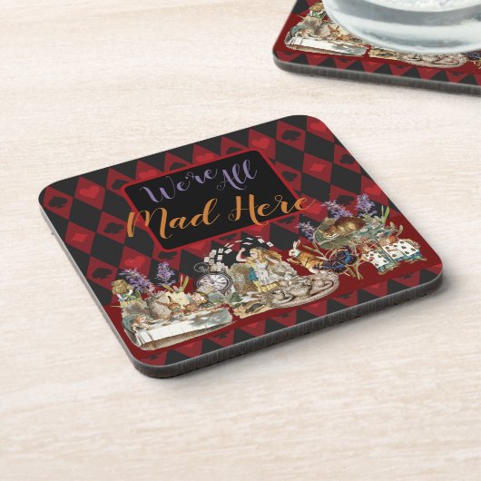 Alice im Wunderland Mad Cheshire Cat Getränkeuntersetzer (Linke Seite)