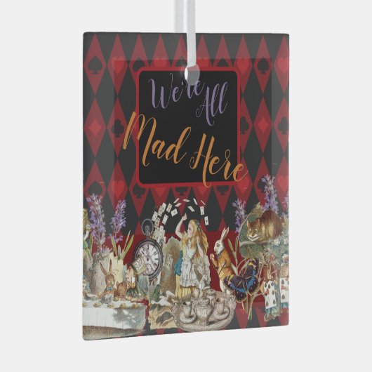 Alice im Wunderland Mad Cheshire Cat Ornament Aus Glas (Vorderseite Rechts)