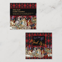 Alice im Wunderland Mad Cheshire Cat Quadratische Visitenkarte