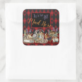 Alice im Wunderland Mad Cheshire Cat Quadratischer Aufkleber (Tasche)