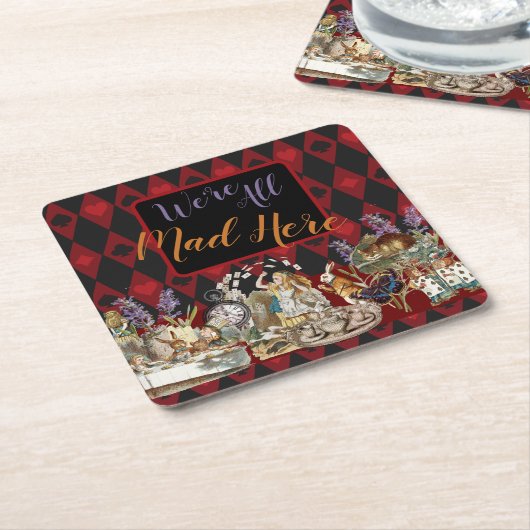 Alice im Wunderland Mad Cheshire Cat Rechteckiger Pappuntersetzer (angewinkelt)