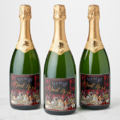 Alice im Wunderland Mad Cheshire Cat Schaumweinetikett (Flaschen)