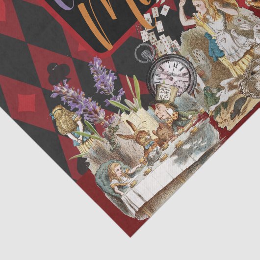 Alice im Wunderland Mad Cheshire Cat Seidenpapier (Ausschnitt)