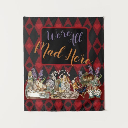 Alice im Wunderland Mad Cheshire Cat Wandteppich (Vorderseite)