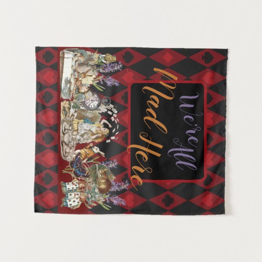 Alice im Wunderland Mad Cheshire Cat Wandteppich (Vorderseite (Horizontal))