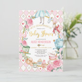 Alice im Wunderland Mad Hatter Babydusche Tee Einladung (Stehend Vorderseite)