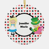 Alice im Wunderland Mad Hatter Card Deck Custom Keramik Ornament (Vorne)