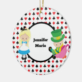 Alice im Wunderland Mad Hatter Card Deck Custom Keramik Ornament (Links)