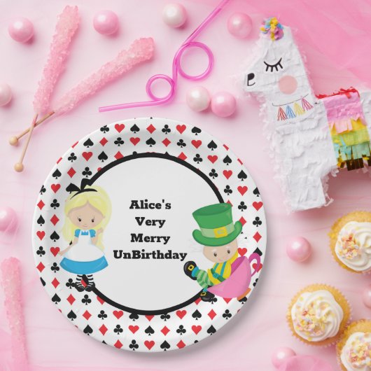 Alice im Wunderland Mad Hatter Card Deck Party Pappteller (Party)