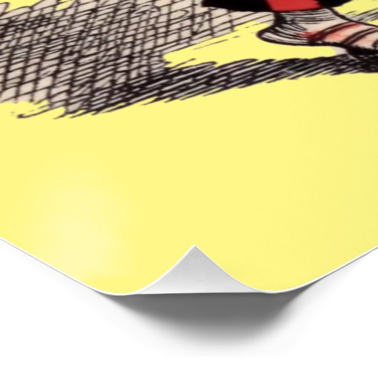 Alice im Wunderland - Mad Hatter - farbblau bkgrd Poster (Ecke)