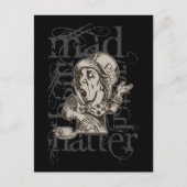 Alice im Wunderland Mad Hatter Grunge (Single) Postkarte (Vorderseite)