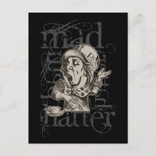 Alice im Wunderland Mad Hatter Grunge (Single) Postkarte (Vorderseite)