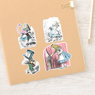 Alice im Wunderland Mad Hatter Pink Flamingo Aufkleber