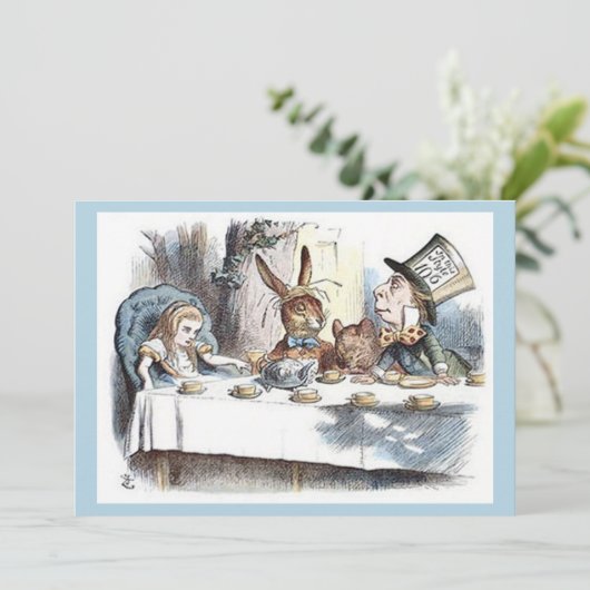 Alice im Wunderland, Mad Hatter Tee Party Einladung (Stehend Vorderseite)