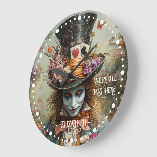 Alice im Wunderland Mad Hatter Tee Party Große Wanduhr (Winkel)