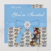 Alice im Wunderland Mad Hatter Tee Party lädt ein Einladung (Vorne/Hinten)