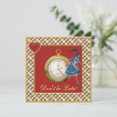 Alice im Wunderland Mad Hatter Tee Party lädt ein Einladung (Stehend Vorderseite)