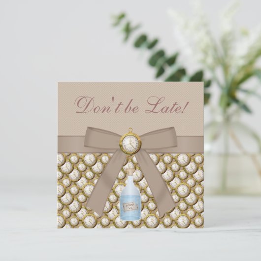 Alice im Wunderland Mad Hatter Tee Party lädt ein Einladung (Stehend Vorderseite)