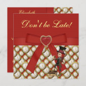 Alice im Wunderland Mad Hatter Tee Party lädt ein Einladung (Vorne/Hinten)