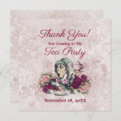 Alice im Wunderland Mad Hatter Tee Party Vielen Da Dankeskarte (Vorne/Hinten)