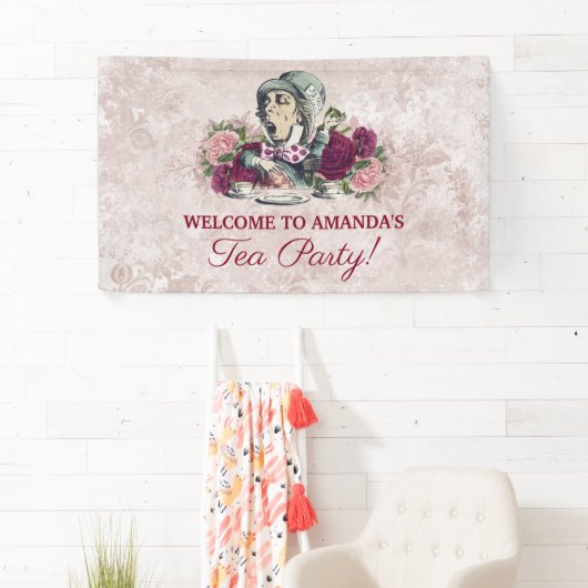 Alice im Wunderland Mad Hatter Tee Party Willkomme Banner (Insitu)