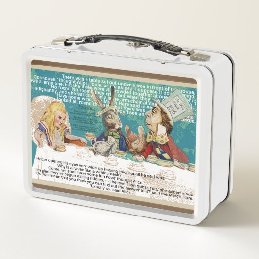 Alice im Wunderland Mad Hatters Tea Party Metall Lunch Box (Rückseite)