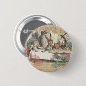 Alice im Wunderland Mad Tea Party Button (Vorne & Hinten)
