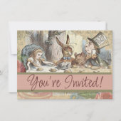 Alice im Wunderland Mad Tea Party Kunst Einladung (Vorderseite)