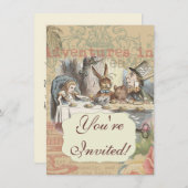 Alice im Wunderland Mad Tea Party Kunst Einladung (Vorne/Hinten)